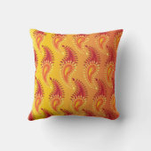 オリエンタルオレンジツイン炎ペルシアペイズリー模様 クッション (裏面)