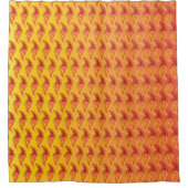 オリエンタルオレンジツイン炎ペルシアペイズリー模様 シャワーカーテン (正面)