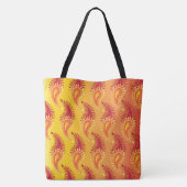 オリエンタルオレンジツイン炎ペルシアペイズリー模様 トートバッグ (裏面)