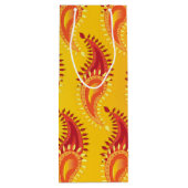 オリエンタルオレンジツイン炎ペルシアペイズリー模様 ワインギフトバッグ (裏面)