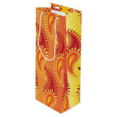 オリエンタルオレンジツイン炎ペルシアペイズリー模様 ワインギフトバッグ (正面アングル)