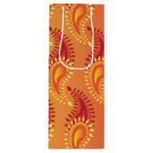 オリエンタルオレンジツイン炎ペルシアペイズリー模様 ワインギフトバッグ (正面)