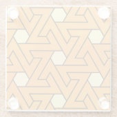 オリエンタルオレンジベージュトライアングルらせん状エジプト ガラスコースター (裏面)