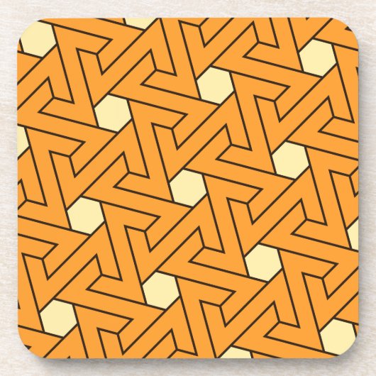 オリエンタルオレンジベージュトライアングルらせん状エジプト コースター (正面)