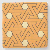 オリエンタルオレンジベージュトライアングルらせん状エジプト ストーンコースター (正面)