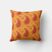 オリエンタルオレンジペルシアペイズリー模様 クッション (裏面)