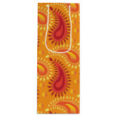 オリエンタルオレンジペルシアペイズリー模様 ワインギフトバッグ (正面)