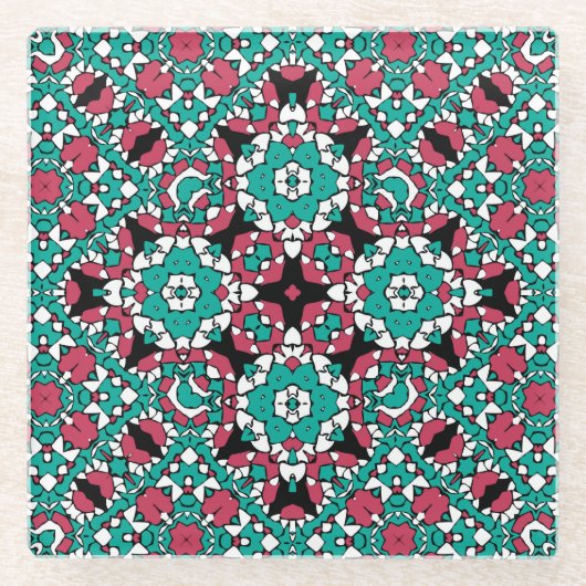 オリエンタルオーナメント ガラスコースター (正面)