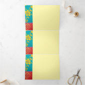 オリエンタルカラフルグリーンレッド – 招待状カード 三つ折り招待状 (内部)