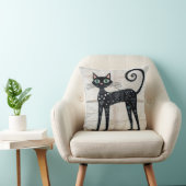 オリエンタルキャットキリム枕：白黒の動物 クッション (椅子)