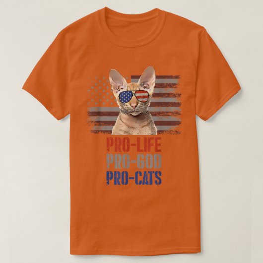 オリエンタルキャットプロライフプロゴッドキャッツアメリカンfl tシャツ (デザイン正面)