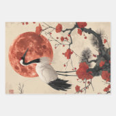 オリエンタルクレーンウーマンサンセットデコページ ラッピングペーパーシート (正面2)