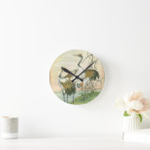 オリエンタルクレーン ラウンド壁時計 (ホーム)