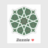 オリエンタルグリーンブラウンアラブのエジプト幾何学芸術 シール (シート)