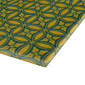 オリエンタルグリーンマスタード日本ロゼットの円リピート カッティングボード (角)