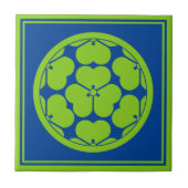 オリエンタルグリーン長宗我部日本文ベクトルアート タイル (正面)