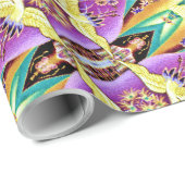 オリエンタルゴールデンクレーンのパッチワーク包装紙 ラッピングペーパー (ロールコーナー)