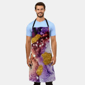 オリエンタルゴールデンスワーズ絵画抽象芸術 エプロン (着用した状態)