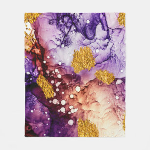 オリエンタルゴールデンスワーズ絵画抽象芸術 フリースブランケット