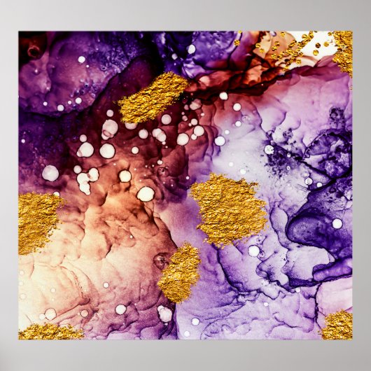 オリエンタルゴールデンスワーズ絵画抽象芸術 ポスター (正面)