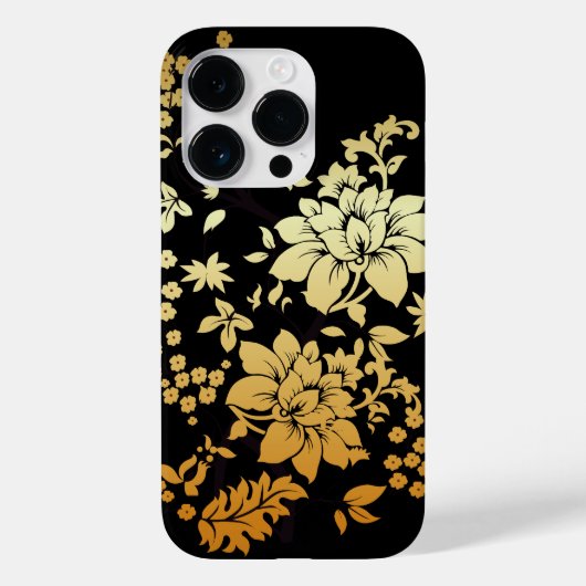 オリエンタルゴールデンフラワーオンブラック Case-Mate iPhoneケース (裏面)