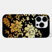オリエンタルゴールデンフラワーオンブラック Case-Mate iPhoneケース (裏面 (横))
