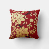 オリエンタルゴールデンフラワーオンレッド クッション (裏面)