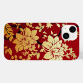オリエンタルゴールデンフラワーオンレッド Case-Mate iPhoneケース (裏面 (横))