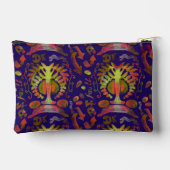 オリエンタルサイケデリックシンメトリ抽象芸術アート アクセサリーポーチ (裏面)