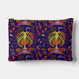 オリエンタルサイケデリックシンメトリ抽象芸術アート アクセサリーポーチ