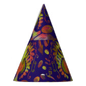 オリエンタルサイケデリックシンメトリ抽象芸術アート パーティーハット (左)