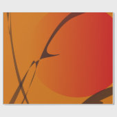 オリエンタルサンセット日本のウッドブロックプリントスタイル ラッピングペーパー (フラット)