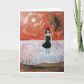 オリエンタルサンセット絵を描ズバイアルフレッドキツネ カード (正面)