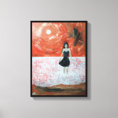 オリエンタルサンセット絵を描ズバイアルフレッドキツネ キャンバスプリント (正面)