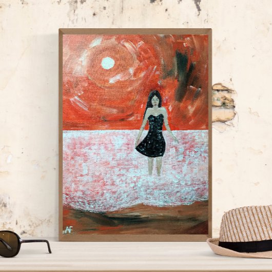 オリエンタルサンセット絵を描ズバイアルフレッドキツネ キャンバスプリント