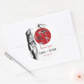 オリエンタルサンライズゼンバンブーガーデンアジア結婚ーズ ラウンドシール (封筒)