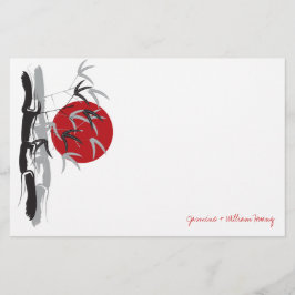 オリエンタルサンライズゼンバンブーガーデンアジア結婚ーズ 便箋