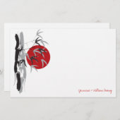 オリエンタルサンライズゼンバンブーガーデンアジア結婚ーズ 便箋 (正面/裏面)