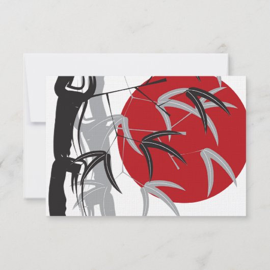 オリエンタルサンライズゼンバンブーガーデンアジア結婚ーズ 招待状 (裏面)