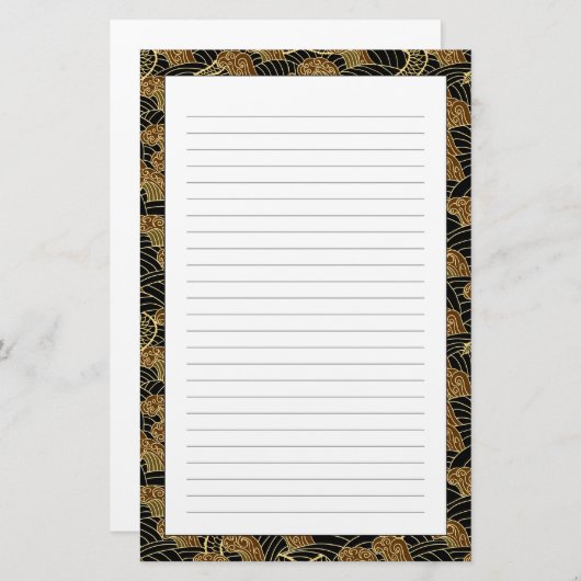 オリエンタルシードラゴン模様 便箋 (正面/裏面)