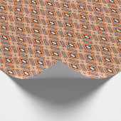 オリエンタルシームレス：ブラックオレンジオーナメント ラッピングペーパー (角)