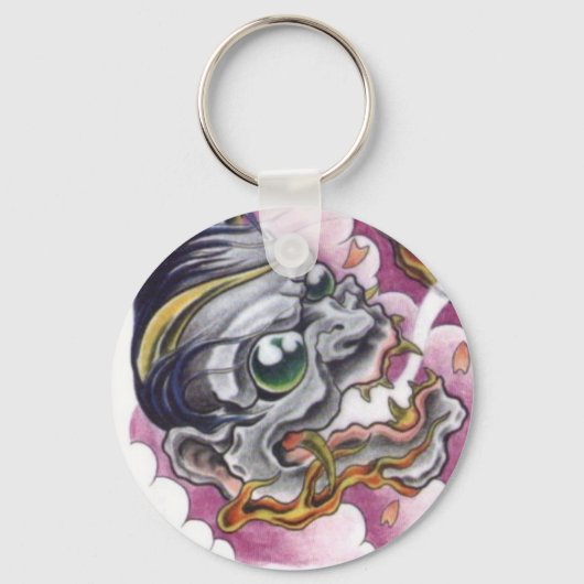 オリエンタルスカルデモンタトゥー キーホルダー (正面)