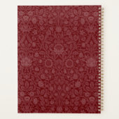 オリエンタルスタイルフローラデザイン暗赤色 プランナー手帳 (裏面)