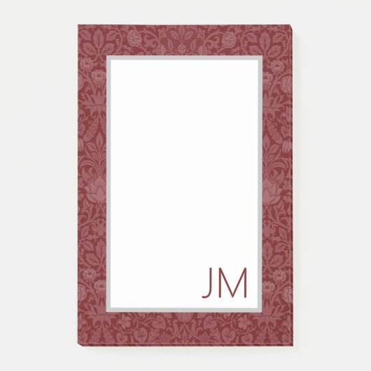 オリエンタルスタイルフローラデザイン暗赤色 ポストイット (正面)