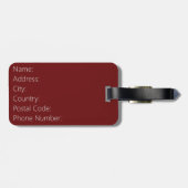 オリエンタルスタイルフローラデザイン暗赤色 ラゲッジタグ (裏面横)