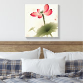 オリエンタルスタイルロータス キャンバスプリント (インサイチュ (寝室))