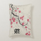 オリエンタルスタイル桜さくらんぼブロッサムアート アクセントクッション (正面(垂直))