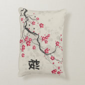 オリエンタルスタイル桜さくらんぼブロッサムアート アクセントクッション (裏面(縦))