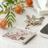 オリエンタルスタイル桜さくらんぼブロッサムアート キーホルダー (側面)