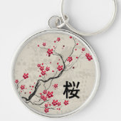 オリエンタルスタイル桜さくらんぼブロッサムアート キーホルダー (正面)